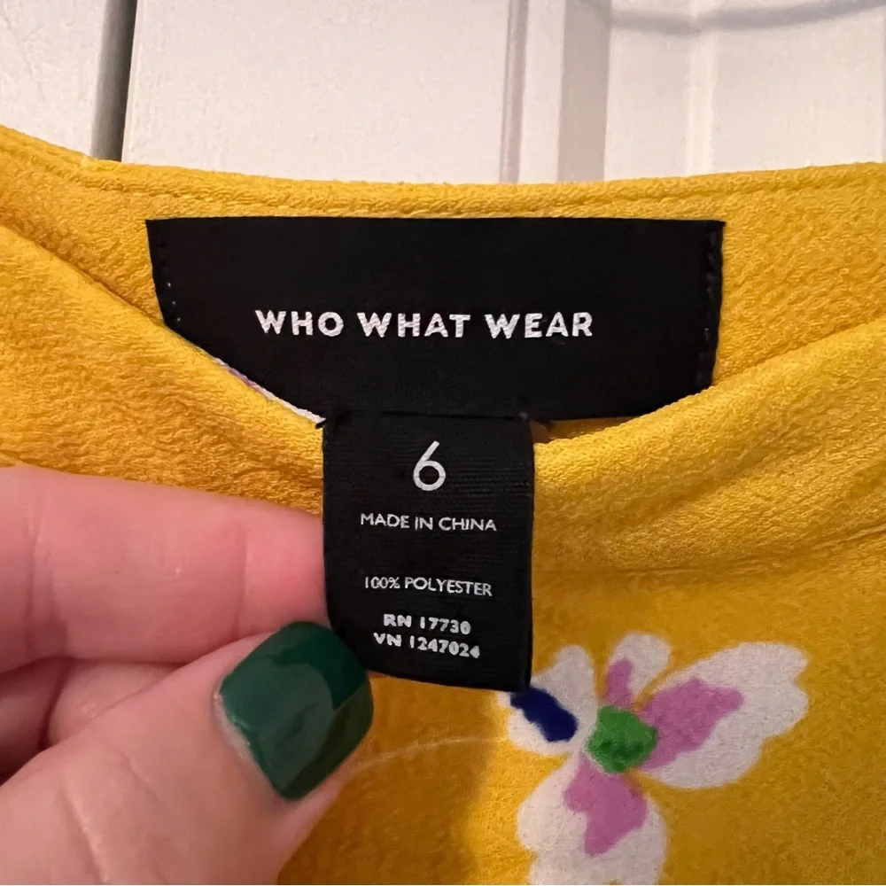 Who What Wear Birdcage Floral Pleated Midi Yellow Skirt - Sz. 6 - Picture 4 of 6